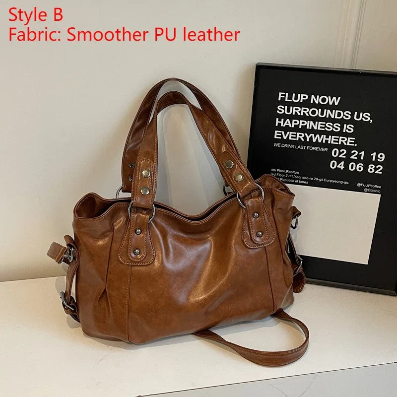 Macroupta Women's Shoulder Bag - Soft Interior, PU Leather, Zipper Closure, Contrasting Colors.-Macroupta Women's Shoulder Bag - Soft Interior, PU Leather, Zipper Closure, Contrasting Colors.