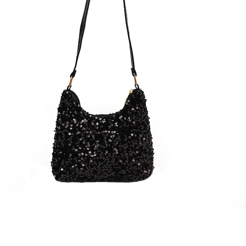 Brandless Korean Style Sequin Shoulder Bag For Women Single-Shoulder Versatile Small Bag - Compact Everyday Accessory-Brandless Korean Style Sequin Shoulder Bag For Women Single-Shoulder Versatile Small Bag - Compact Everyday Accessory