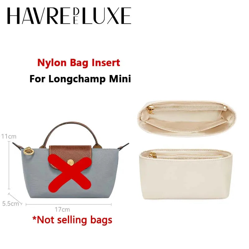 Havredeluxe Bag Organizer Insert For Longchamp Nylon Bag - Lightweight Durable Interior Storage-Havredeluxe Bag Organizer Insert For Longchamp Nylon Bag - Lightweight Durable Interior Storage