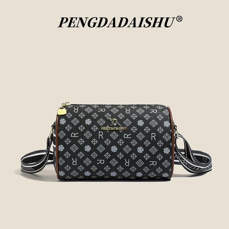 Alphabet Print Shoulder Bag For Women Rectangular Polyester Crossbody With Interior Slot Pocket-Alphabet Print Shoulder Bag For Women Rectangular Polyester Crossbody With Interior Slot Pocket