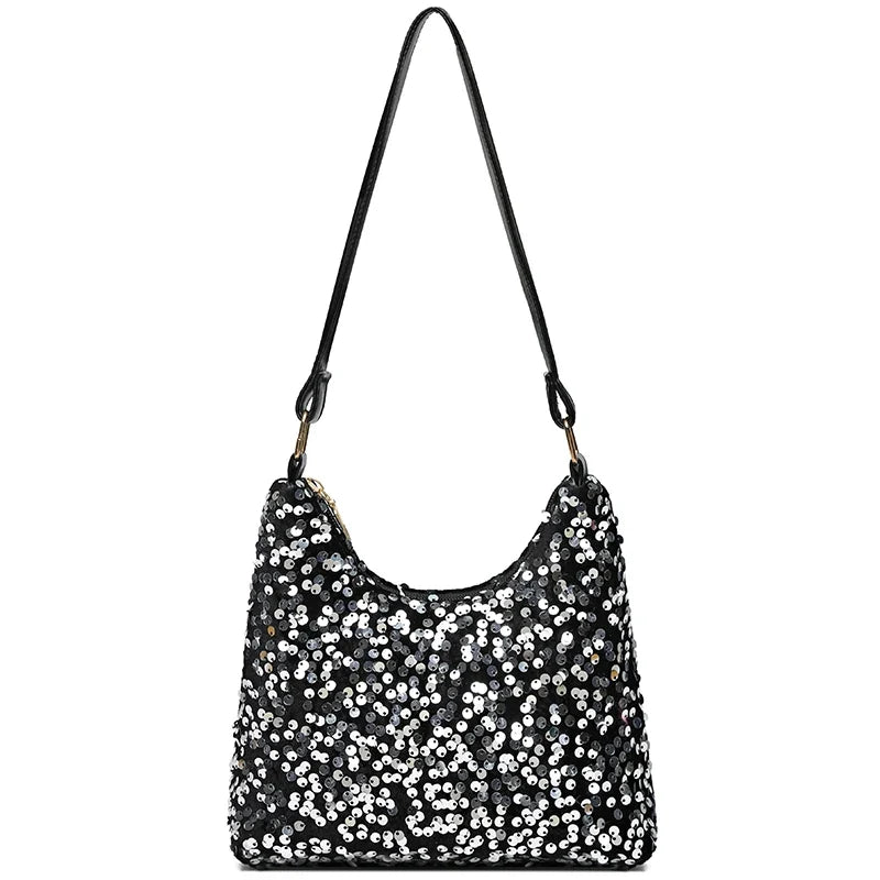 Brandless Korean Style Sequin Shoulder Bag For Women Single-Shoulder Versatile Small Bag - Compact Everyday Accessory-Brandless Korean Style Sequin Shoulder Bag For Women Single-Shoulder Versatile Small Bag - Compact Everyday Accessory