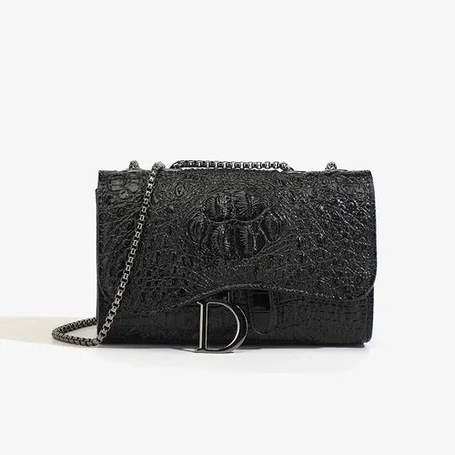 Women Sequined Chain Crossbody Bag With PU Leather - Chain Strap-Women Sequined Chain Crossbody Bag With PU Leather - Chain Strap