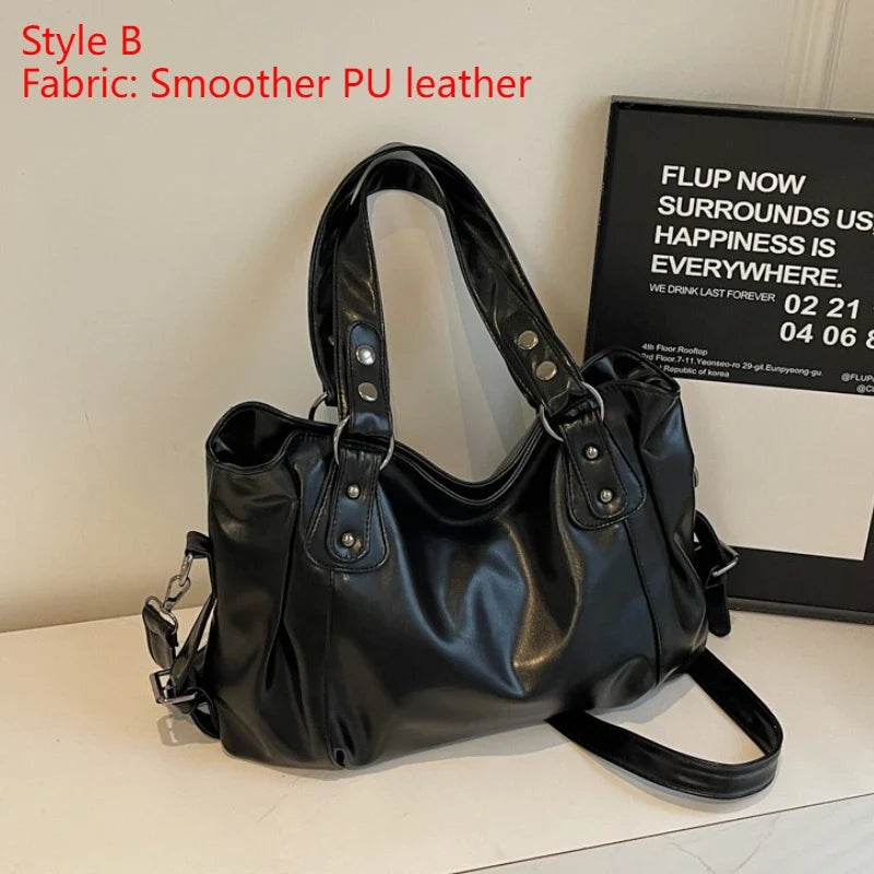 Macroupta Women's Shoulder Bag - Soft Interior, PU Leather, Zipper Closure, Contrasting Colors.-Macroupta Women's Shoulder Bag - Soft Interior, PU Leather, Zipper Closure, Contrasting Colors.