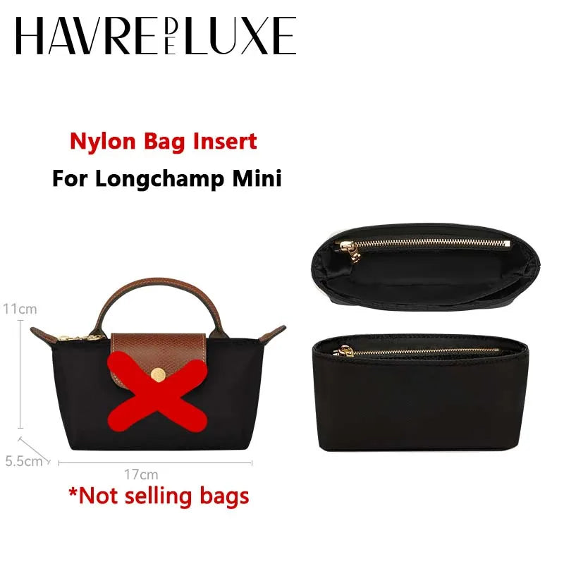 Havredeluxe Bag Organizer Insert For Longchamp Nylon Bag - Lightweight Durable Interior Storage-Havredeluxe Bag Organizer Insert For Longchamp Nylon Bag - Lightweight Durable Interior Storage