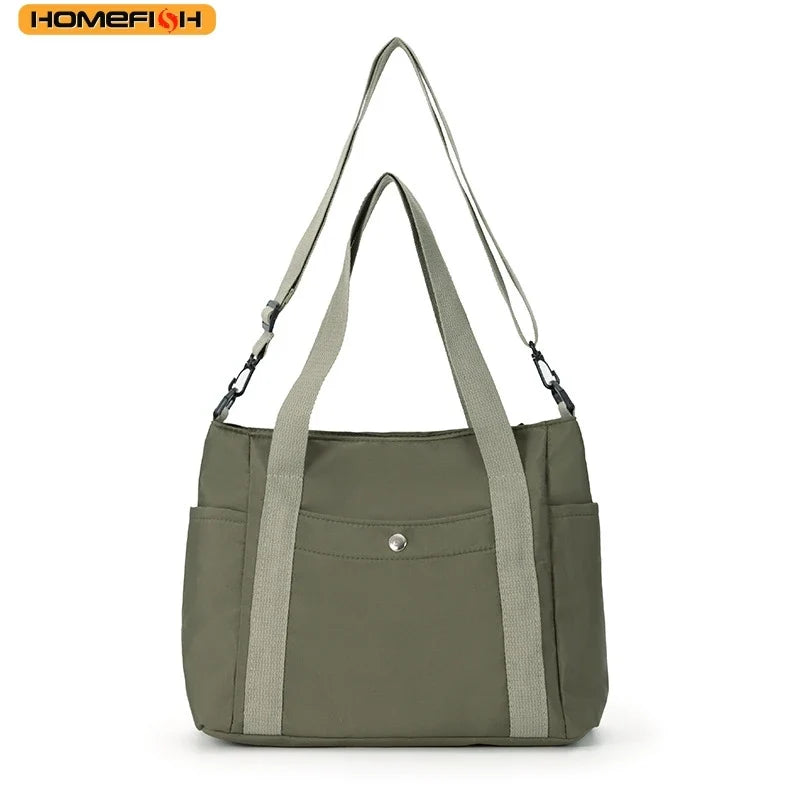 Homefish Large Capacity Nylon Crossbody Messenger Bag - Adjustable Removable Strap-Homefish Large Capacity Nylon Crossbody Messenger Bag - Adjustable Removable Strap
