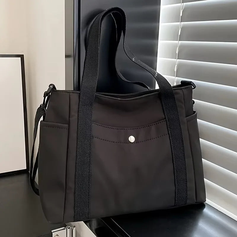 Homefish Large Capacity Nylon Crossbody Messenger Bag - Adjustable Removable Strap-Homefish Large Capacity Nylon Crossbody Messenger Bag - Adjustable Removable Strap
