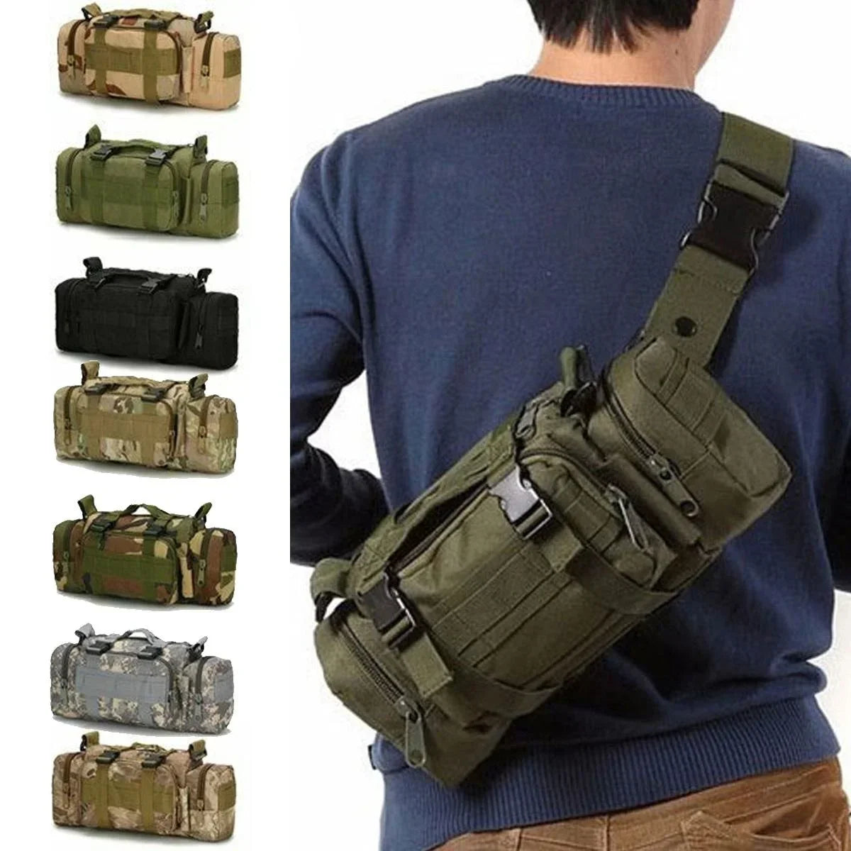 MELORDY Outdoor Waist Pack Chest Bag for Hunting Camping and Hiking - Lightweight Nylon Pouch-MELORDY Outdoor Waist Pack Chest Bag for Hunting Camping and Hiking - Lightweight Nylon Pouch