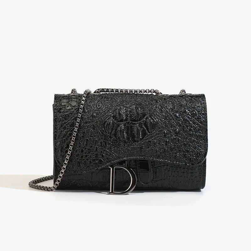 Women Sequined Chain Crossbody Bag With PU Leather - Chain Strap-Women Sequined Chain Crossbody Bag With PU Leather - Chain Strap