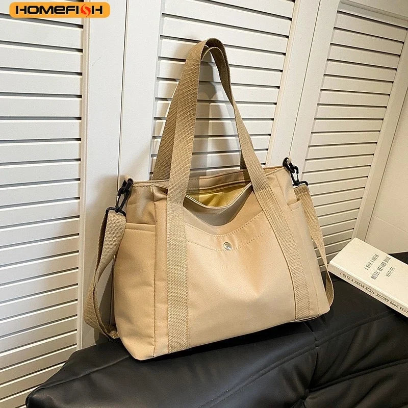 Homefish Large Capacity Nylon Crossbody Messenger Bag - Adjustable Removable Strap-Homefish Large Capacity Nylon Crossbody Messenger Bag - Adjustable Removable Strap
