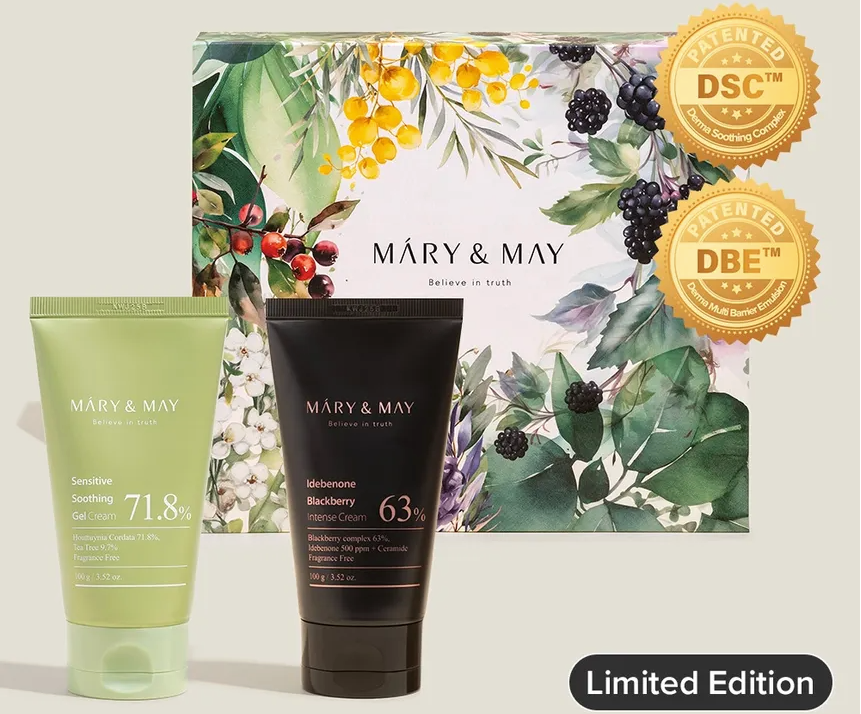 Mary & May Soothing Gel Cream + Idebenone Blackberry Cream Duo Set-Mary & May Soothing Gel Cream + Idebenone Blackberry Cream Duo Set