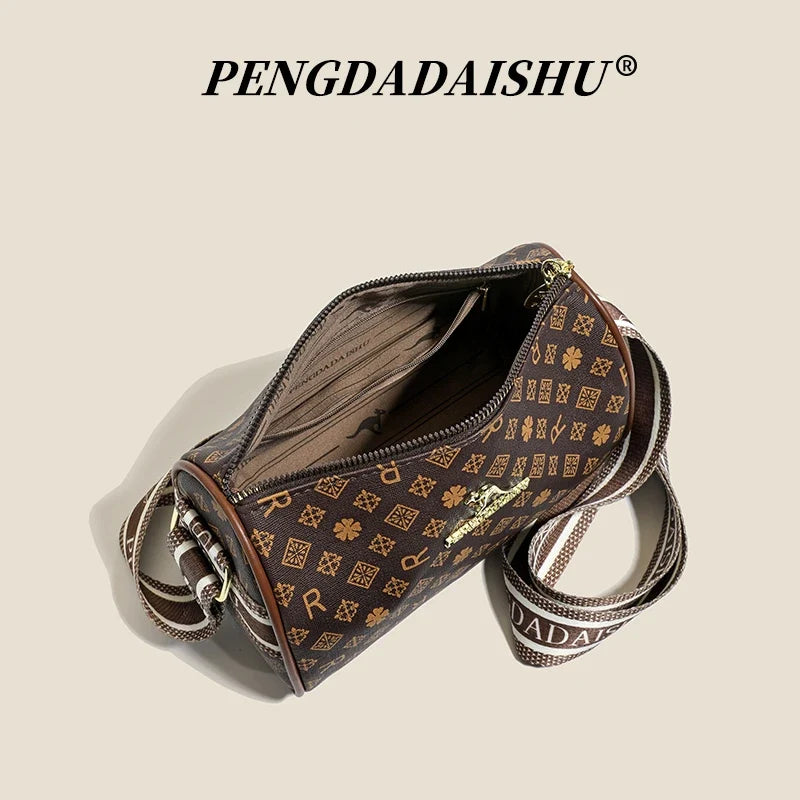 Alphabet Print Shoulder Bag For Women Rectangular Polyester Crossbody With Interior Slot Pocket-Alphabet Print Shoulder Bag For Women Rectangular Polyester Crossbody With Interior Slot Pocket