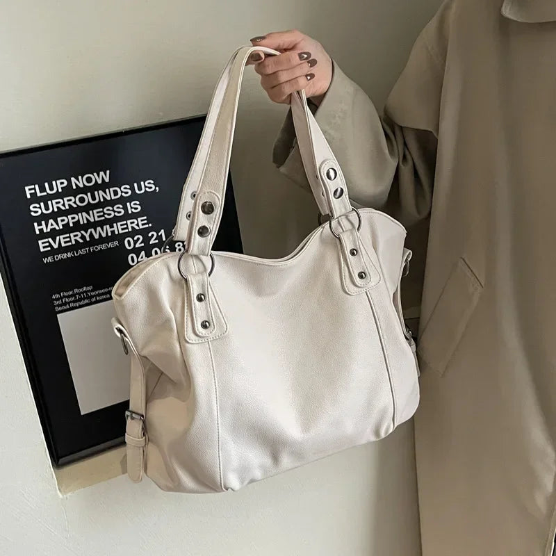 Macroupta Women's Shoulder Bag - Soft Interior, PU Leather, Zipper Closure, Contrasting Colors.-Macroupta Women's Shoulder Bag - Soft Interior, PU Leather, Zipper Closure, Contrasting Colors.