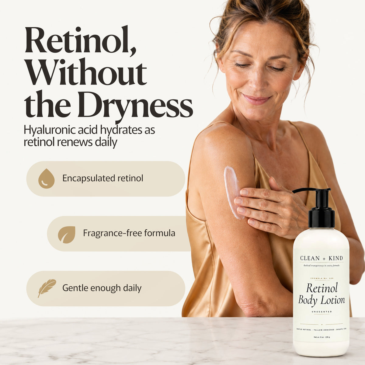 Retinol Body Lotion, 8 oz — Grass-Fed Tallow, Niacinamide, Shea, Jojoba, & Hyaluronic Acid-Retinol Body Lotion, 8 oz — Grass-Fed Tallow, Niacinamide, Shea, Jojoba, & Hyaluronic Acid