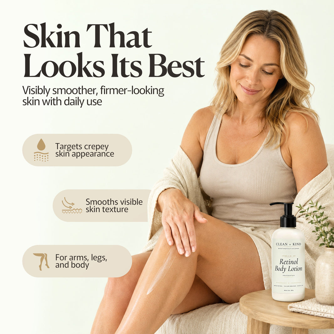 Retinol Body Lotion, 8 oz — Grass-Fed Tallow, Niacinamide, Shea, Jojoba, & Hyaluronic Acid-Retinol Body Lotion, 8 oz — Grass-Fed Tallow, Niacinamide, Shea, Jojoba, & Hyaluronic Acid