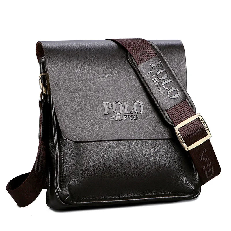 Leisure Business PU Leather Single Shoulder Bag For Men Polo Vertical Satchel - Five Pocket Layout-Leisure Business PU Leather Single Shoulder Bag For Men Polo Vertical Satchel - Five Pocket Layout