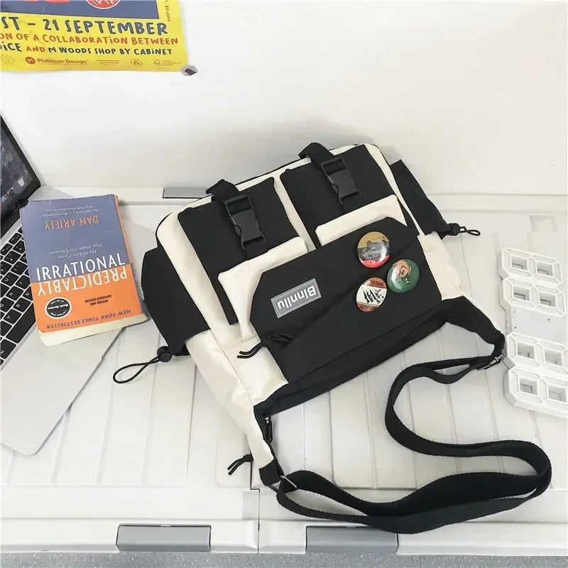 YIYUEQIANLI Harajuku Nylon Crossbody Bag For Men And Women - Durable Everyday Messenger Bag-YIYUEQIANLI Harajuku Nylon Crossbody Bag For Men And Women - Durable Everyday Messenger Bag