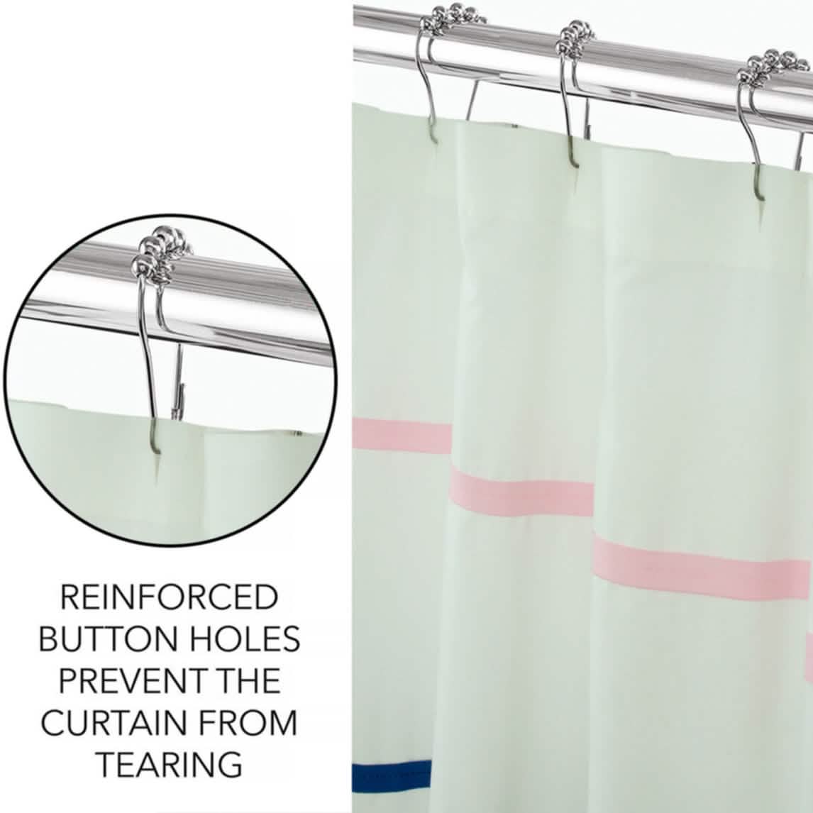 Royale Linens Double Brushed Microfber 1800 Thread Printed Shower Curtain-Royale Linens Double Brushed Microfber 1800 Thread Printed Shower Curtain