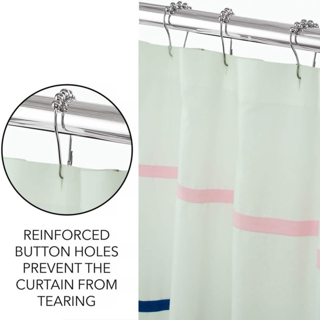 Royale Linens Double Brushed Microfber 1800 Thread Printed Shower Curtain-Royale Linens Double Brushed Microfber 1800 Thread Printed Shower Curtain