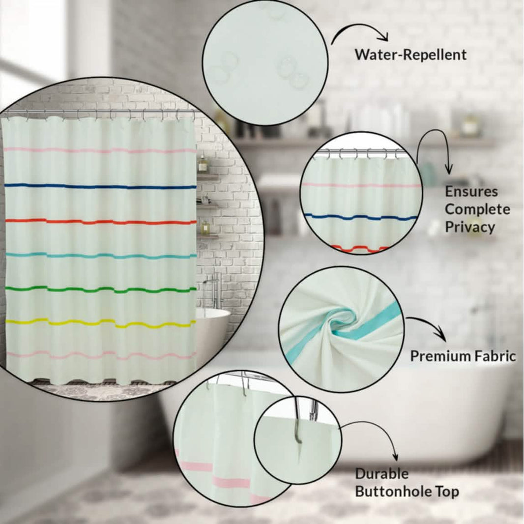 Royale Linens Double Brushed Microfber 1800 Thread Printed Shower Curtain-Royale Linens Double Brushed Microfber 1800 Thread Printed Shower Curtain