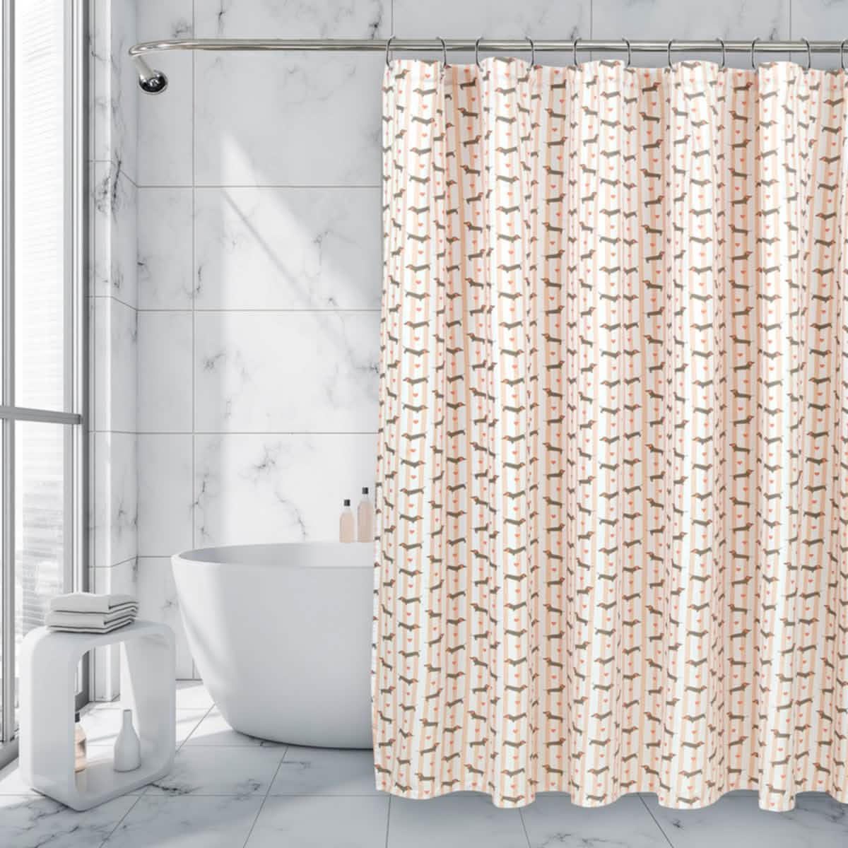 Royale Linens Double Brushed Microfber 1800 Thread Printed Shower Curtain-Royale Linens Double Brushed Microfber 1800 Thread Printed Shower Curtain