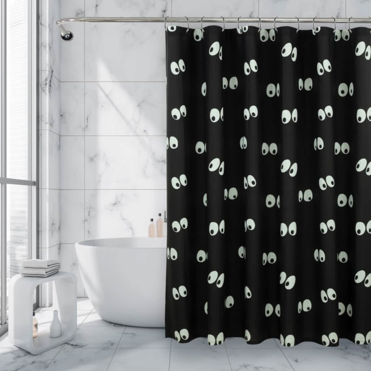 Royale Linens Double Brushed Microfber 1800 Thread Printed Shower Curtain-Royale Linens Double Brushed Microfber 1800 Thread Printed Shower Curtain