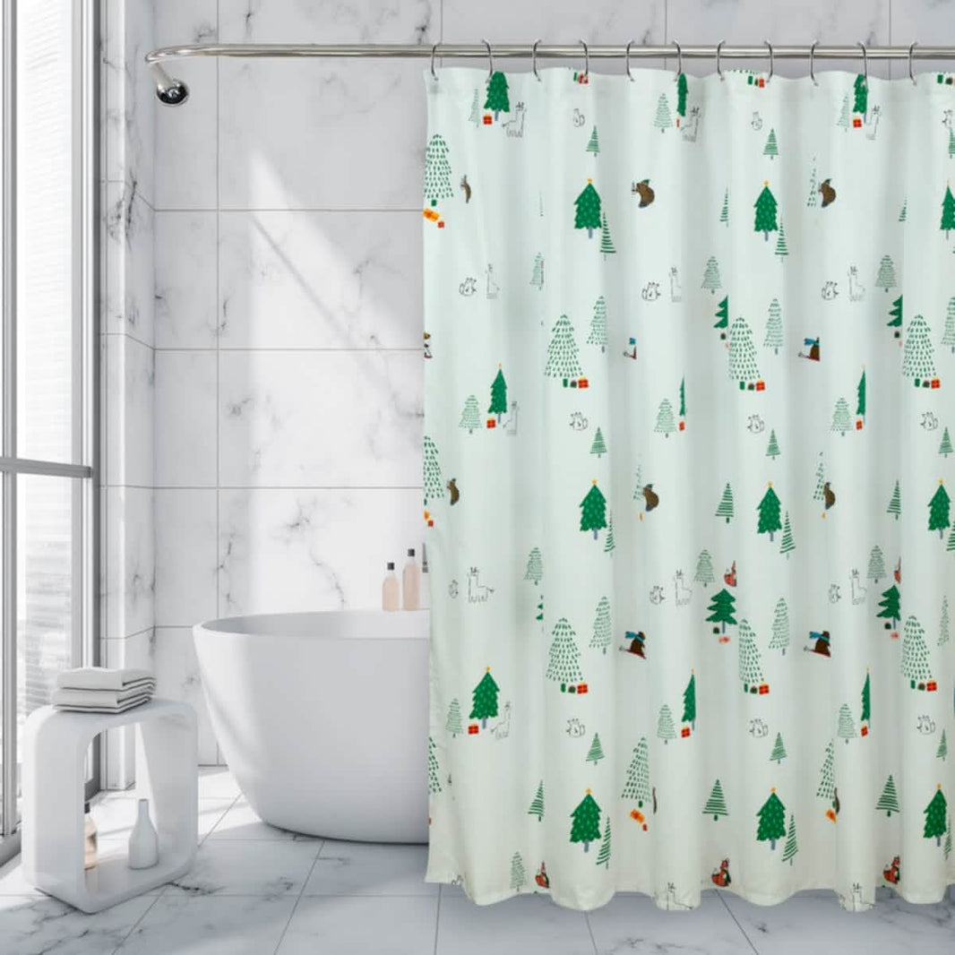 Royale Linens Double Brushed Microfber 1800 Thread Printed Shower Curtain-Royale Linens Double Brushed Microfber 1800 Thread Printed Shower Curtain