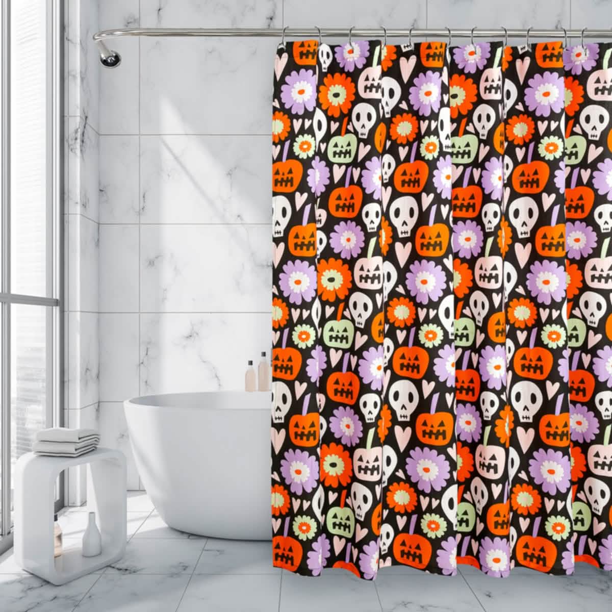 Royale Linens Double Brushed Microfber 1800 Thread Printed Shower Curtain-Royale Linens Double Brushed Microfber 1800 Thread Printed Shower Curtain