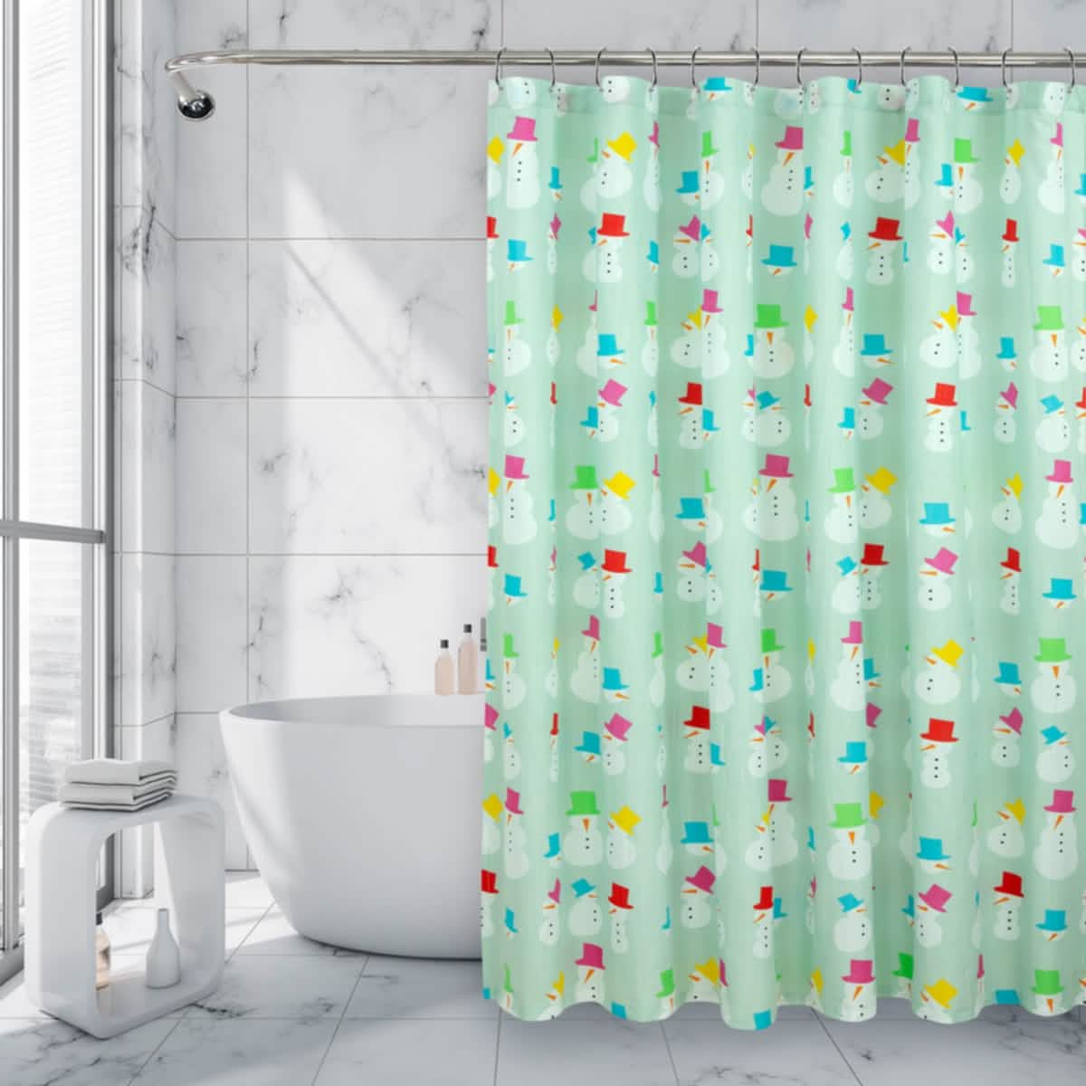 Royale Linens Double Brushed Microfber 1800 Thread Printed Shower Curtain-Royale Linens Double Brushed Microfber 1800 Thread Printed Shower Curtain
