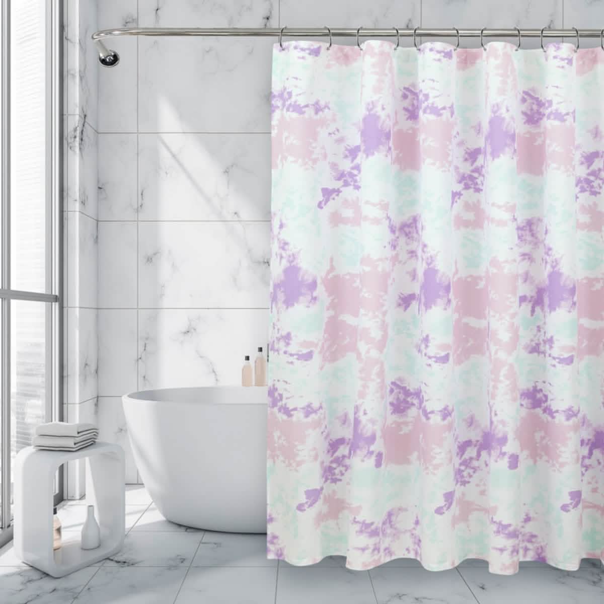 Royale Linens Double Brushed Microfber 1800 Thread Printed Shower Curtain-Royale Linens Double Brushed Microfber 1800 Thread Printed Shower Curtain