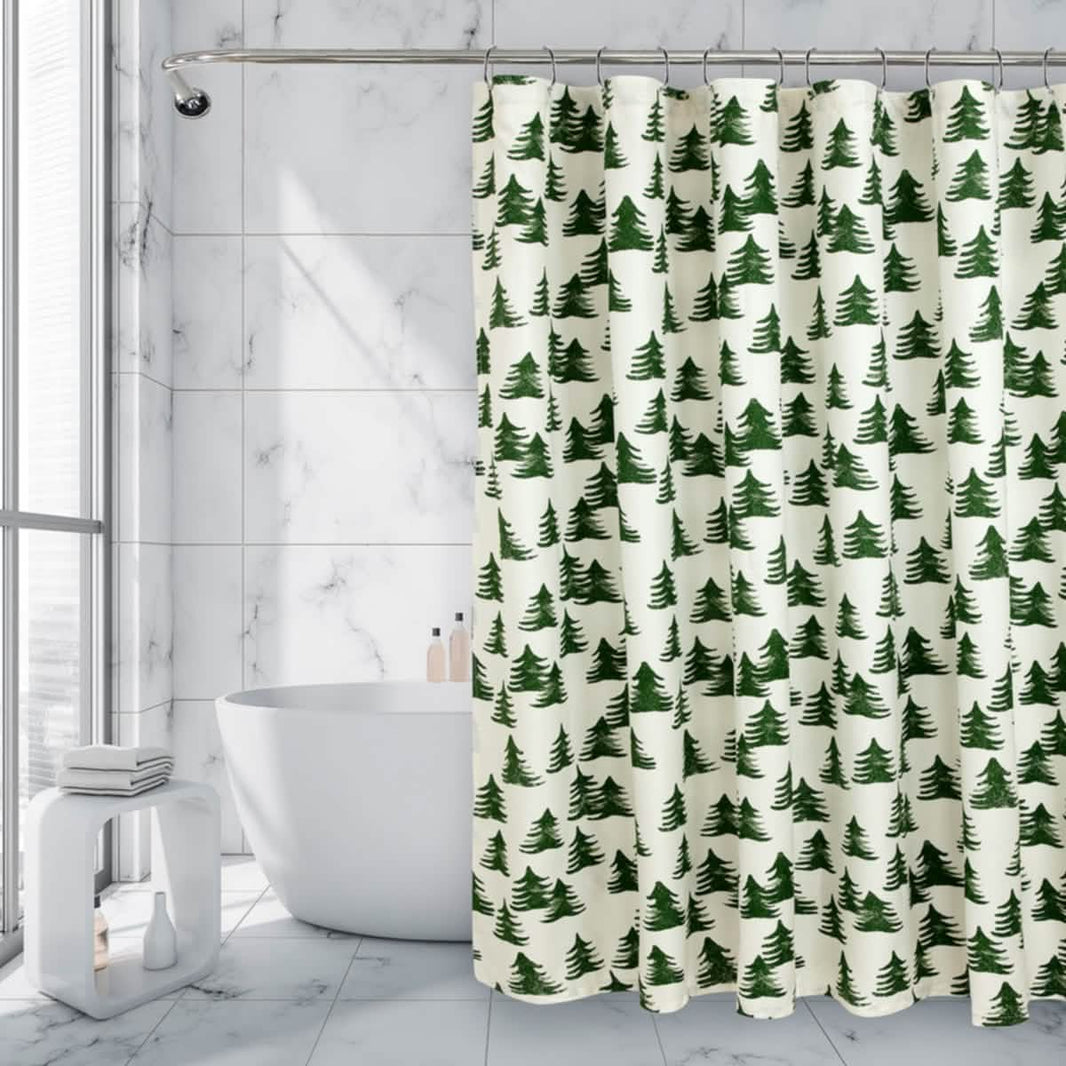Royale Linens Double Brushed Microfber 1800 Thread Printed Shower Curtain-Royale Linens Double Brushed Microfber 1800 Thread Printed Shower Curtain