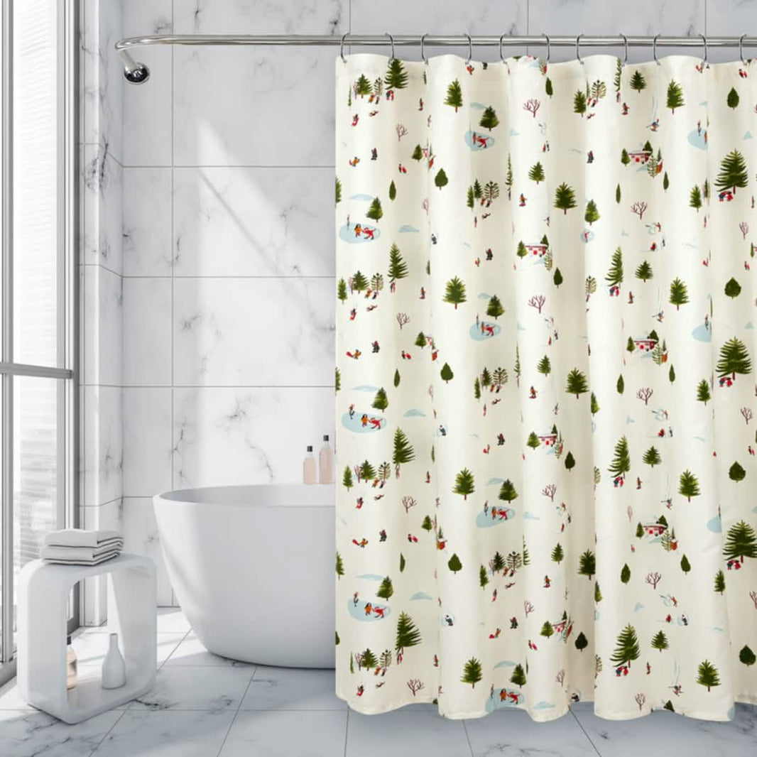 Royale Linens Double Brushed Microfber 1800 Thread Printed Shower Curtain-Royale Linens Double Brushed Microfber 1800 Thread Printed Shower Curtain