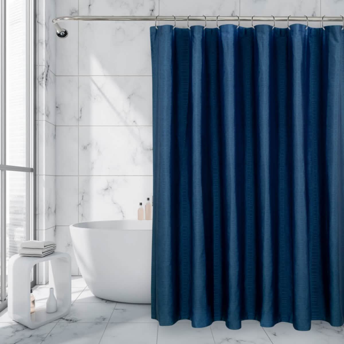 Royale Linens Double Brushed Microfber 1800 Thread Printed Shower Curtain-Royale Linens Double Brushed Microfber 1800 Thread Printed Shower Curtain