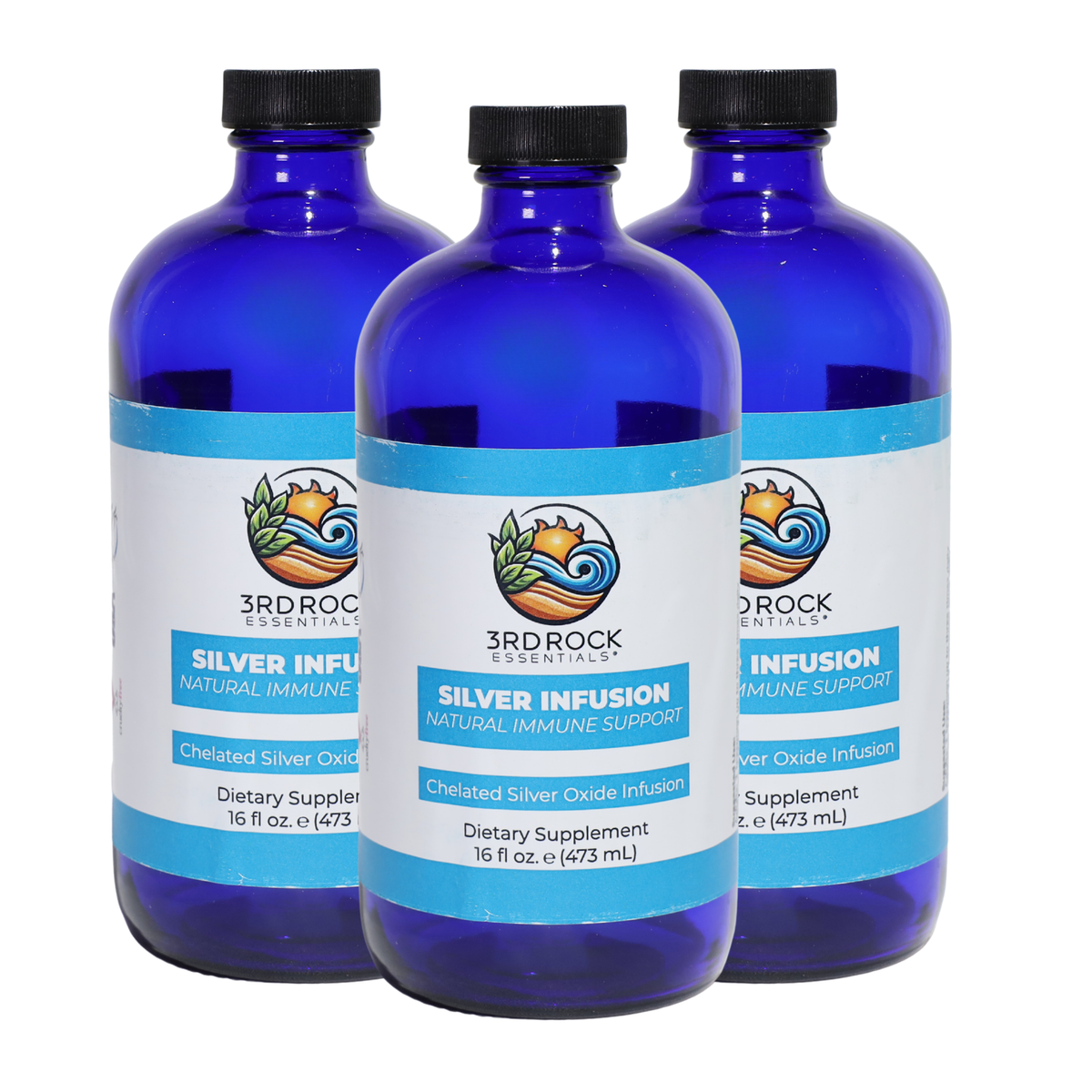 3rd Rock Essentials Silver Infusion – 150 PPM Chelated Silver Oxide Complex Supplement– 16 fl oz-3rd Rock Essentials Silver Infusion – 150 PPM Chelated Silver Oxide Complex Supplement– 16 fl oz