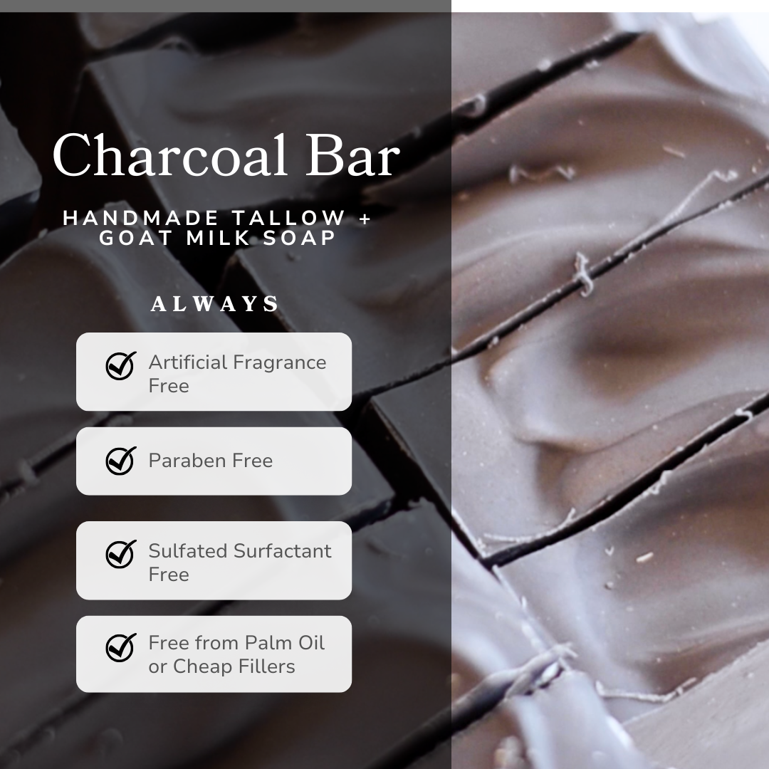 Clarifying Charcoal Bar Handmade Tallow and Goat Milk Soap Bar-Clarifying Charcoal Bar Handmade Tallow and Goat Milk Soap Bar