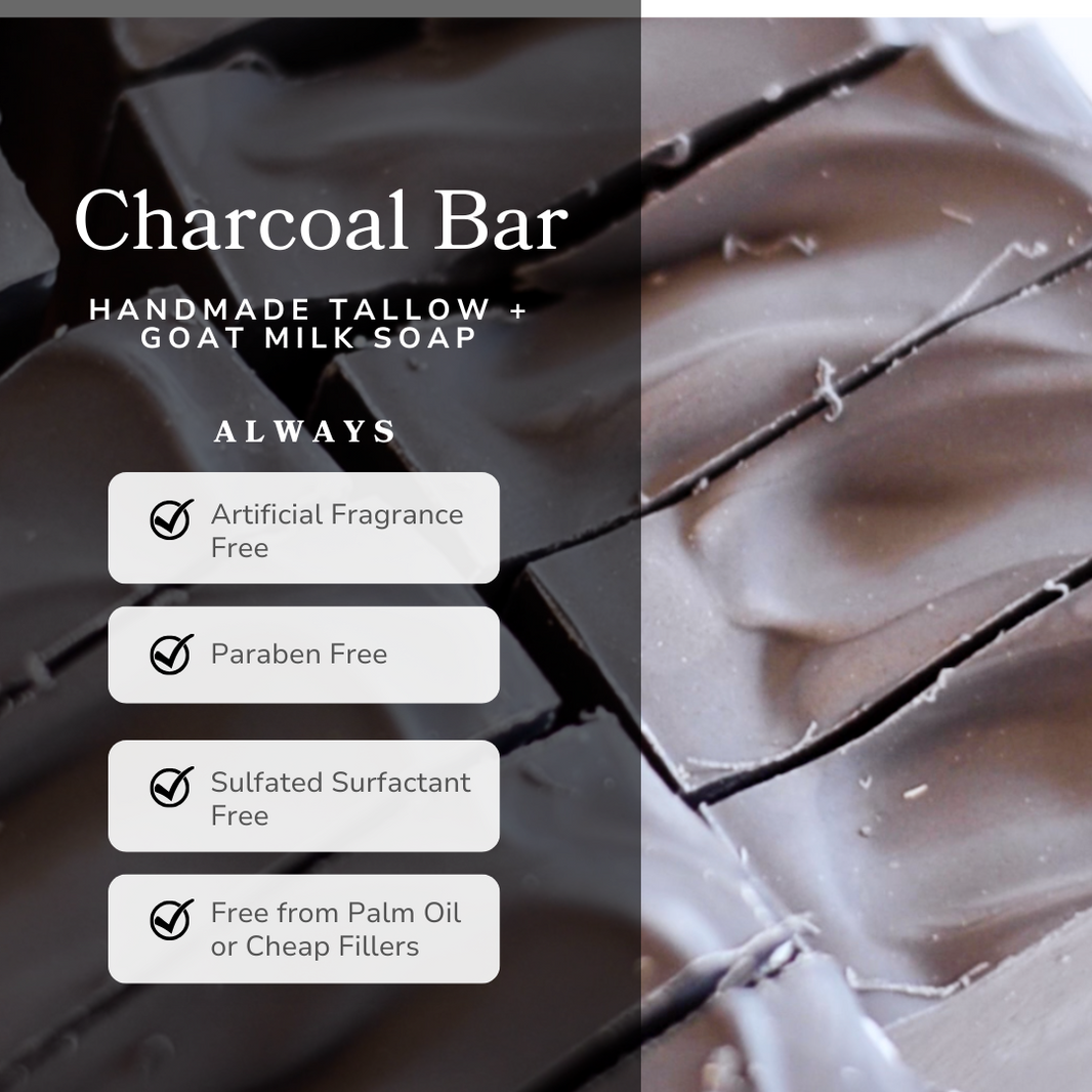 Clarifying Charcoal Bar Handmade Tallow and Goat Milk Soap Bar-Clarifying Charcoal Bar Handmade Tallow and Goat Milk Soap Bar