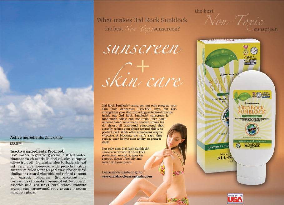 3rd Rock Sunblock® Sunscreen Lotion - Aromatherapeutic - Zinc Oxide 35 SPF-3rd Rock Sunblock® Sunscreen Lotion - Aromatherapeutic - Zinc Oxide 35 SPF