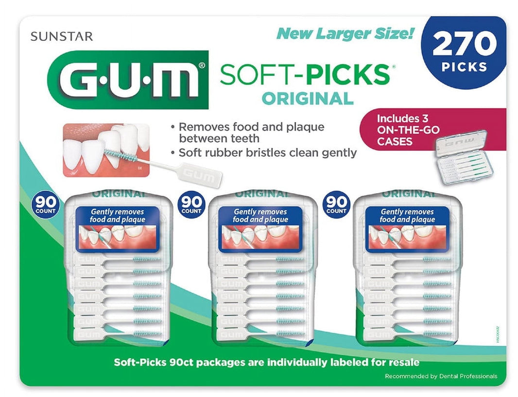 Sunstar GUM Soft-Picks Original Dental Picks for Teeth Cleaning & Gum 270ct-Sunstar GUM Soft-Picks Original Dental Picks for Teeth Cleaning & Gum 270ct