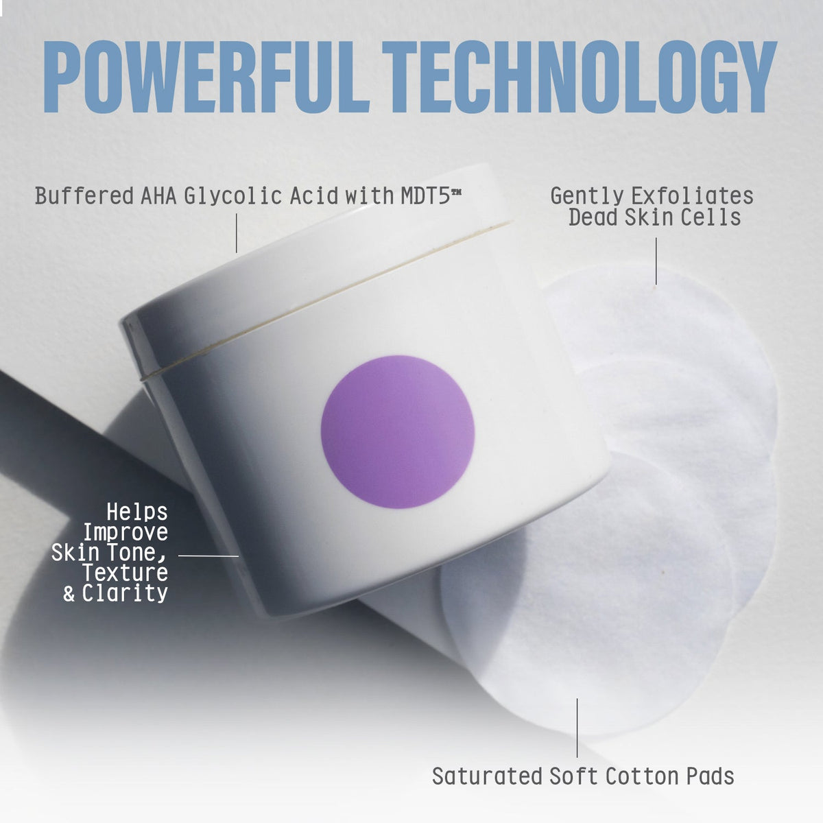 TRANSPORT Exfoliating Glycolic Acid Pads 50ct-TRANSPORT Exfoliating Glycolic Acid Pads 50ct