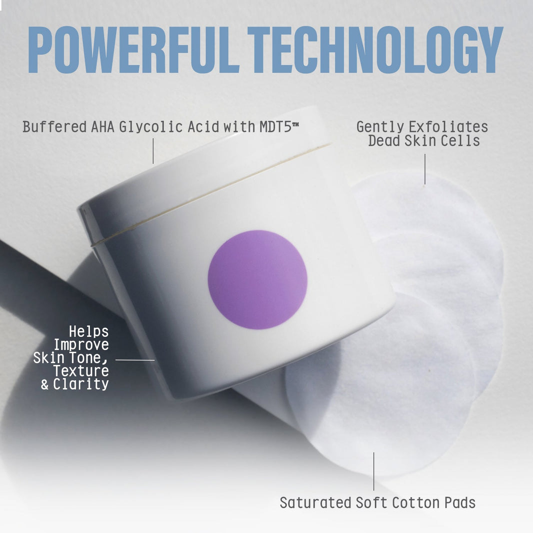TRANSPORT Exfoliating Glycolic Acid Pads 50ct-TRANSPORT Exfoliating Glycolic Acid Pads 50ct