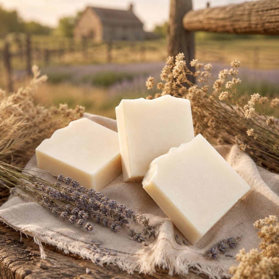 Fragrance Free Handmade Tallow + Goat Milk Soap Bar Trio-Fragrance Free Handmade Tallow + Goat Milk Soap Bar Trio