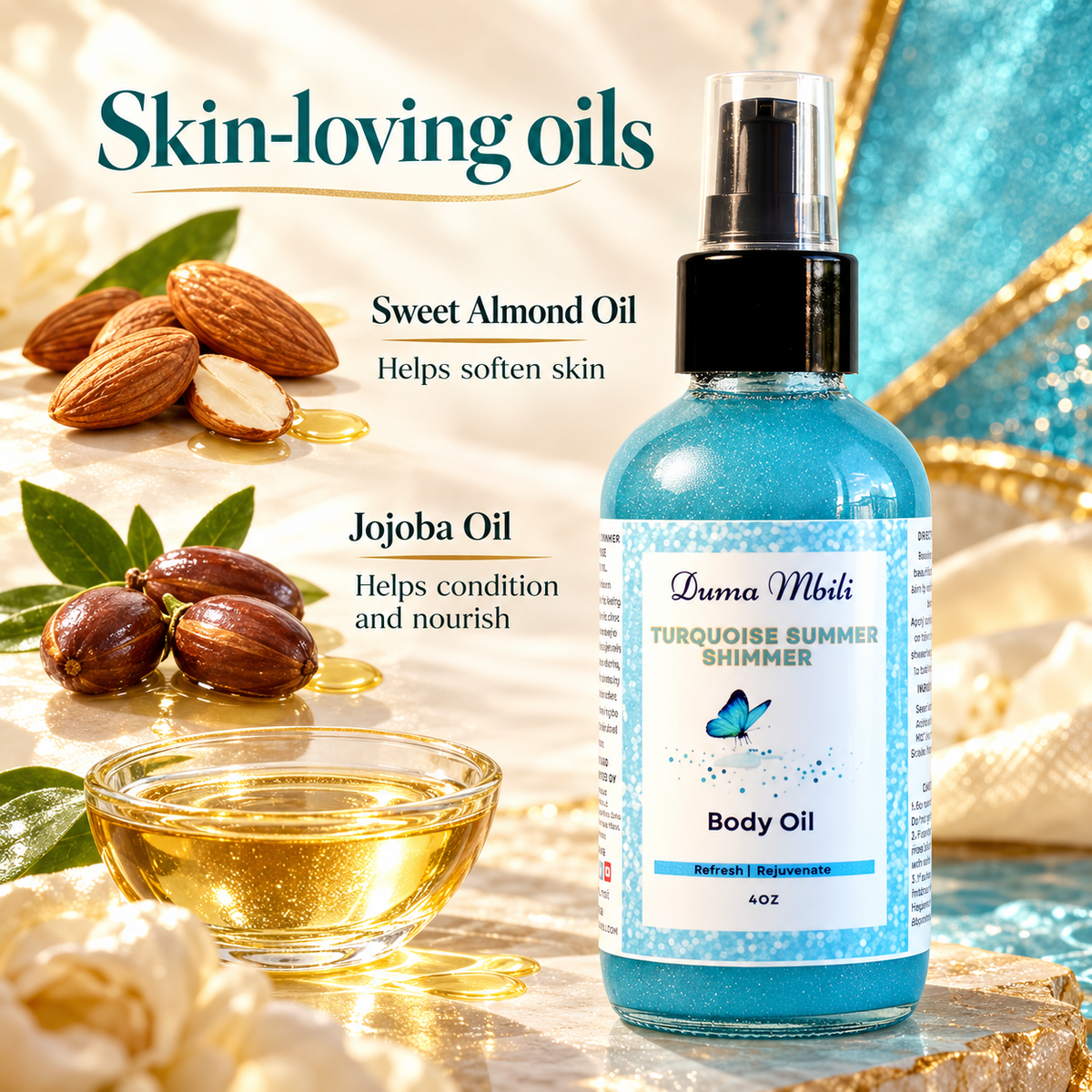 Turquoise Summer Shimmer Body Oil-Turquoise Summer Shimmer Body Oil