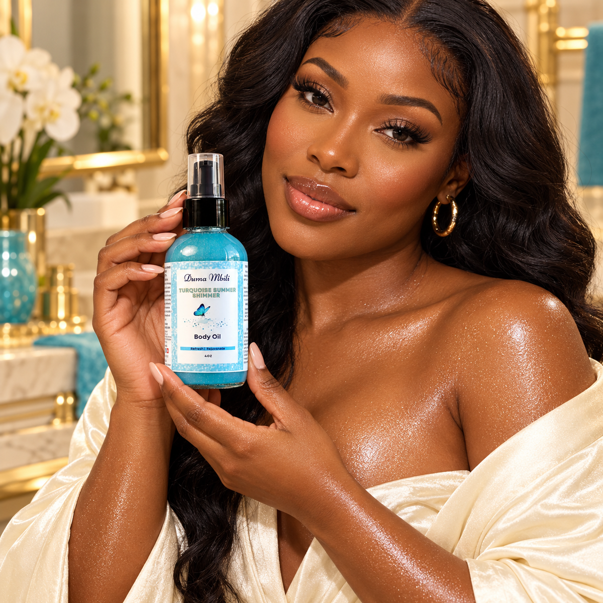 Turquoise Summer Shimmer Body Oil-Turquoise Summer Shimmer Body Oil