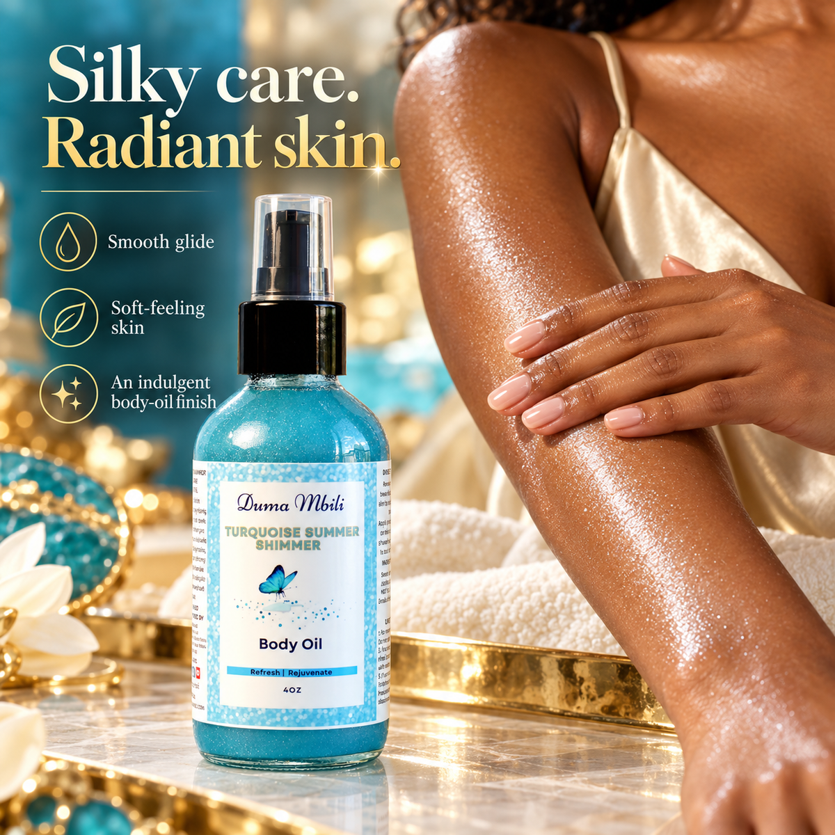 Turquoise Summer Shimmer Body Oil-Turquoise Summer Shimmer Body Oil
