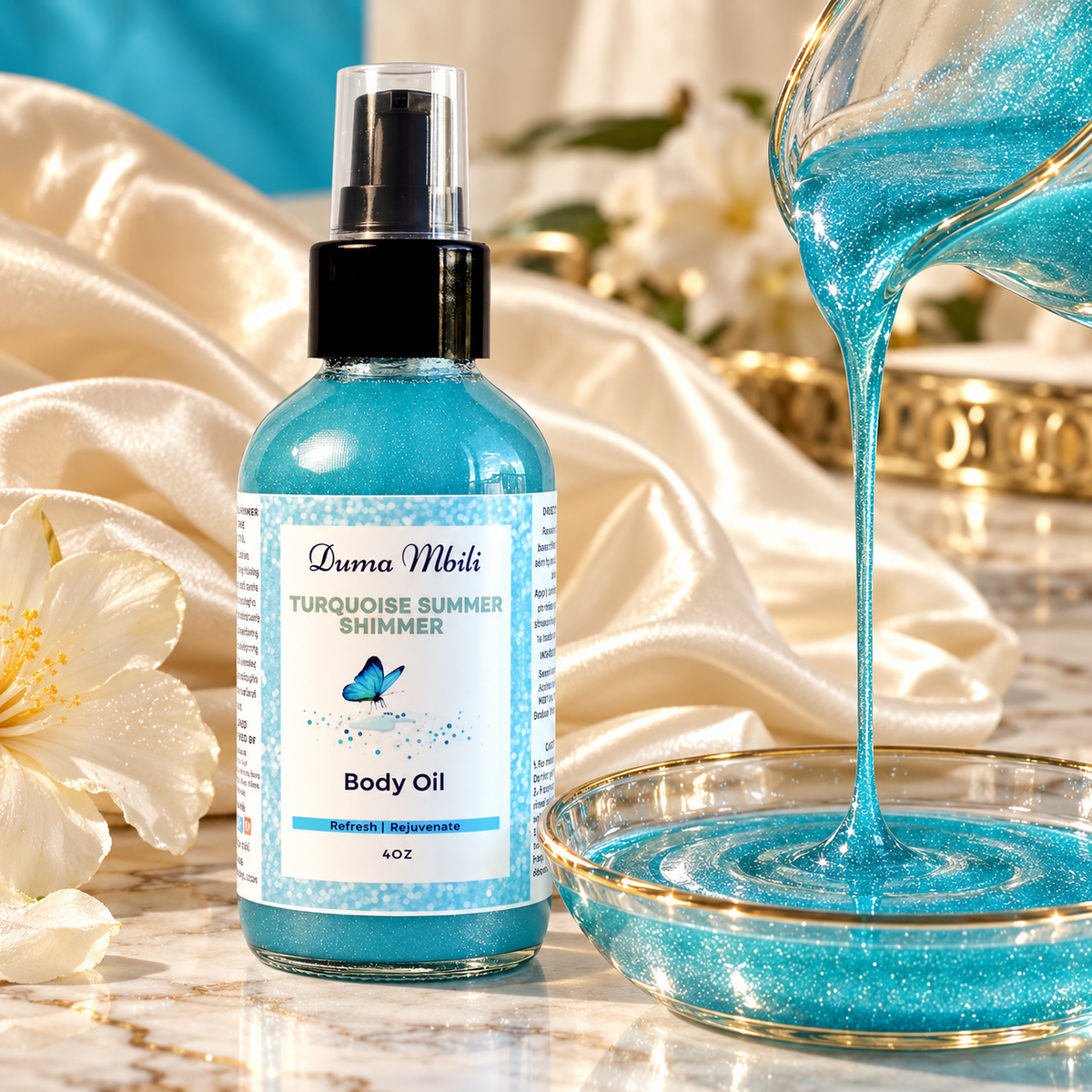 Turquoise Summer Shimmer Body Oil-Turquoise Summer Shimmer Body Oil