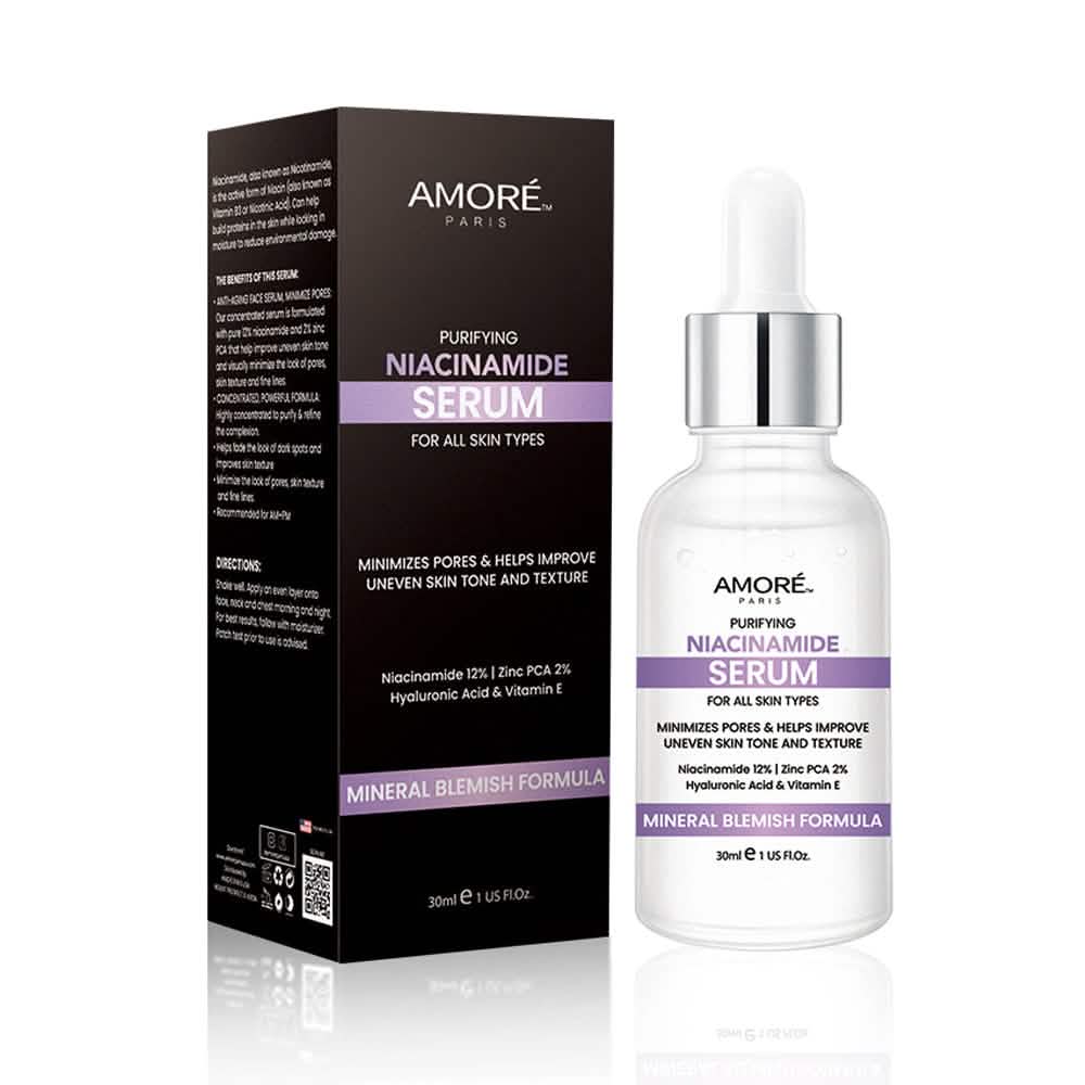 Amore Paris Niacinamide Face Serum 12% Plus Zinc 2%, Hyaluronic Acid & Vitamin E, Dark Spot Remover, Pore Minimizer & Aging Skin Treatment-Amore Paris Niacinamide Face Serum 12% Plus Zinc 2%, Hyaluronic Acid & Vitamin E, Dark Spot Remover, Pore Minimizer & Aging Skin Treatment