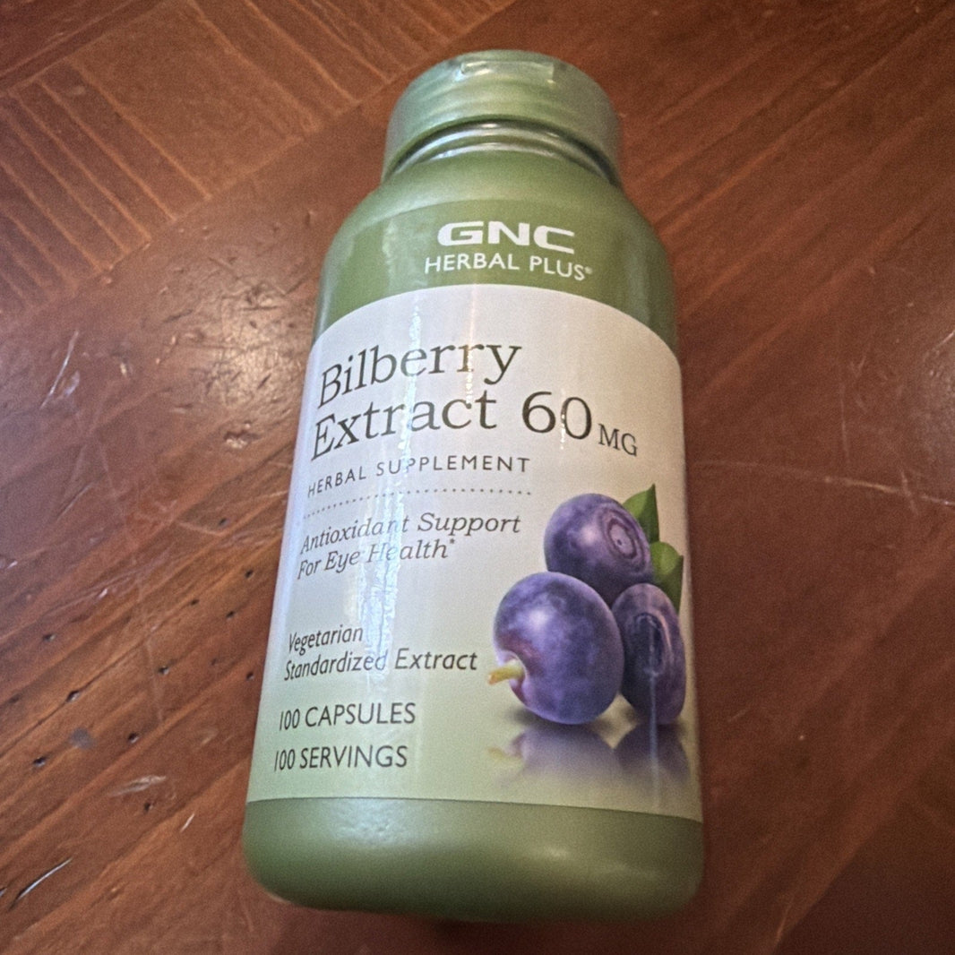 GNC Herbal Plus Bilberry Extract 60mg-Supports Eye Health - 100 Ct-GNC Herbal Plus Bilberry Extract 60mg-Supports Eye Health - 100 Ct