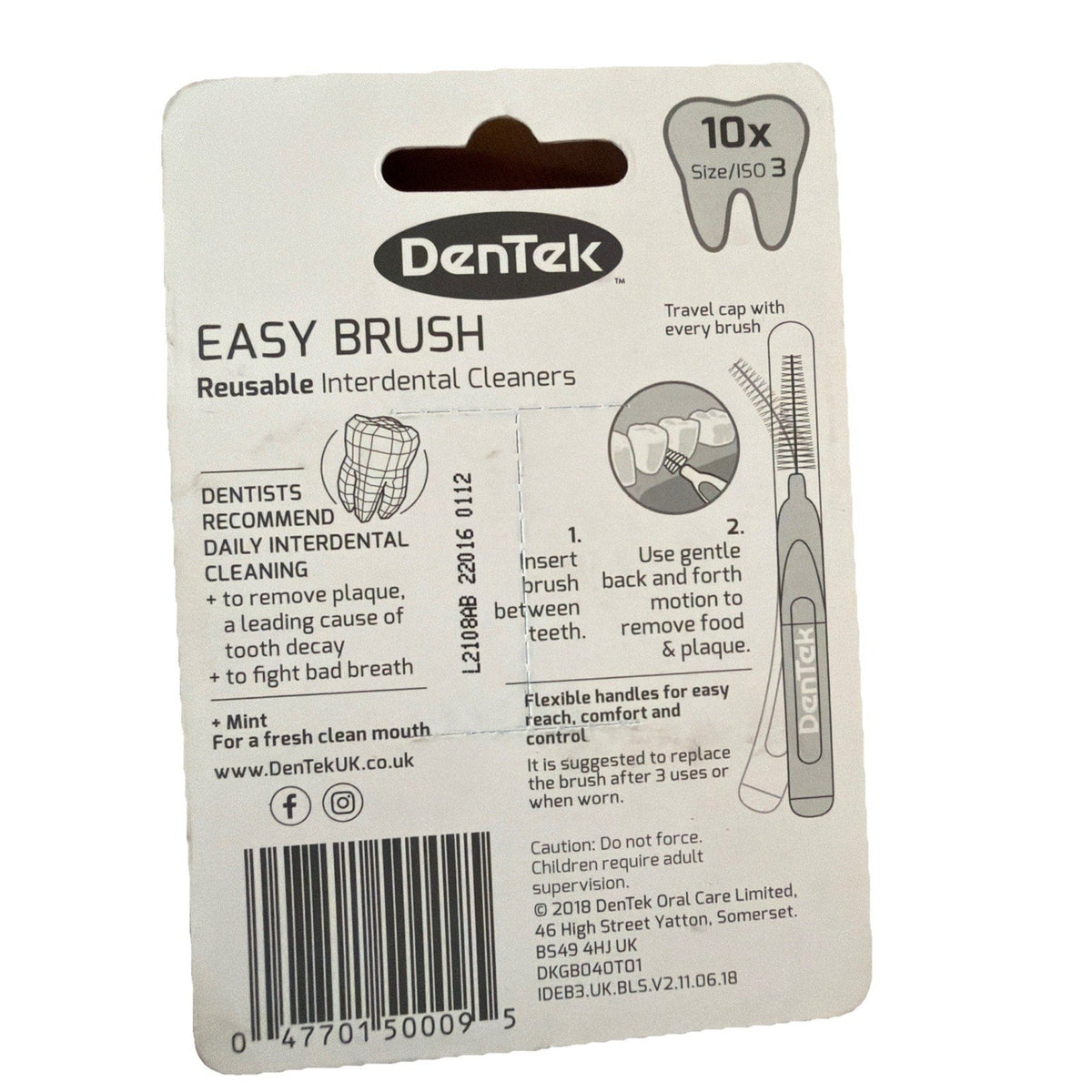 DenTek Easy Brush Interdental Brushes, ISO3 / 0.6mm, Reusable-DenTek Easy Brush Interdental Brushes, ISO3 / 0.6mm, Reusable
