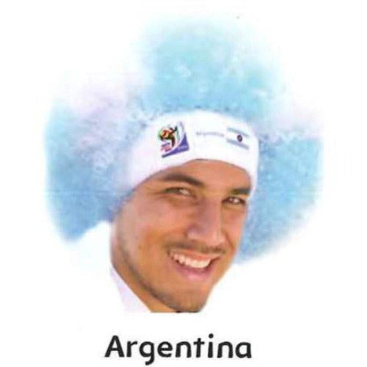 Argentina World Cup Soccer Afro Wig – Official FIFA Licensed Retro Fan Gear-Argentina World Cup Soccer Afro Wig – Official FIFA Licensed Retro Fan Gear