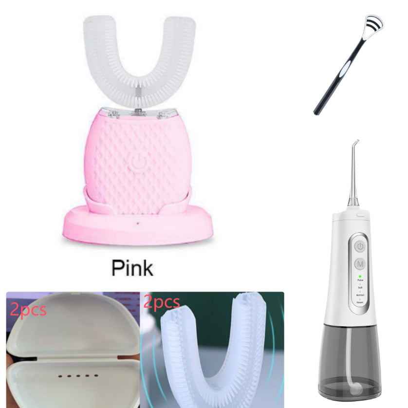 360 Degrees Intelligent Automatic Electric  Toothbrush Waterproof U Type Tooth Brush Whitening Blue Light USB Charging-4dc8b927d8f89acf4379371e2b6ab306