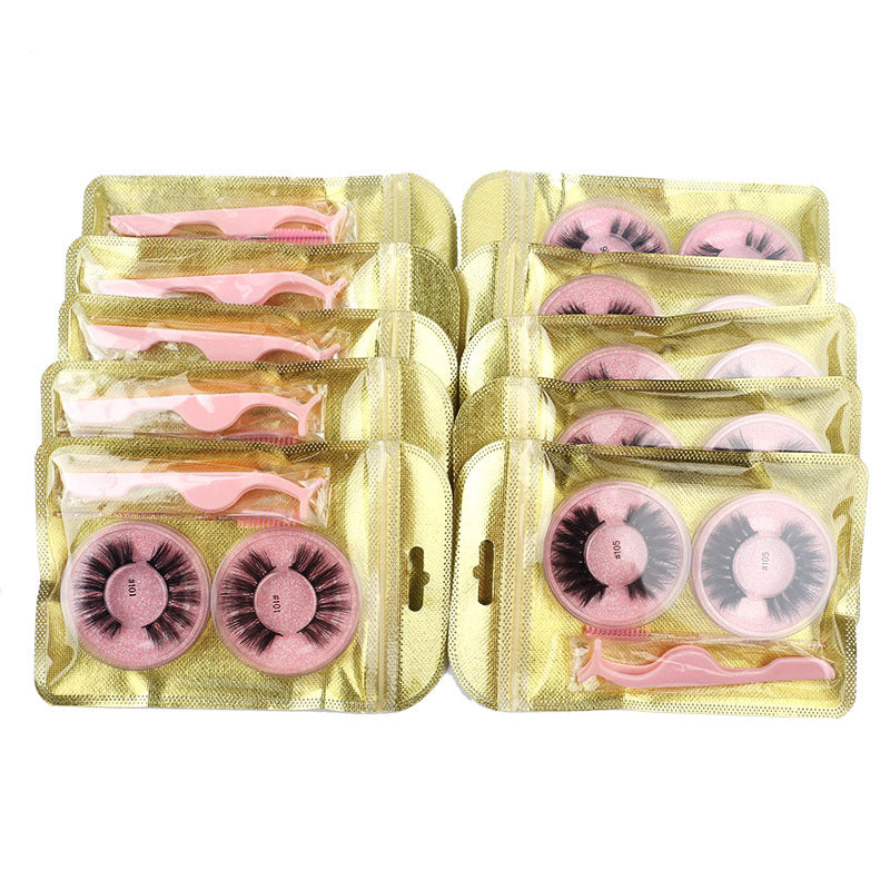 False Eyelashes Mink Hair Natural Bushy Round Set Beauty Tools-2afebf02208b13d9538940f6176f417a